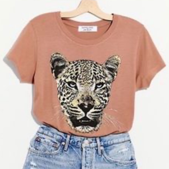 Free People Leopard Tee Bodysuit. Size XS - Picture 1 of 7
